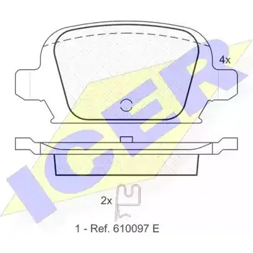 Тормозные колодки, дисковые, комплект ICER 1508691 232 84 D1533-8742 181385
