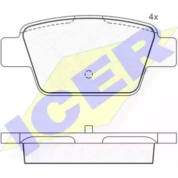 Тормозные колодки, дисковые, комплект ICER 181503 1508770 2 3714 D1620-8832