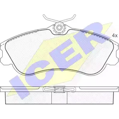 Тормозные колодки, дисковые, комплект ICER 1E4IE 23 346 1508840 181570 изображение 0