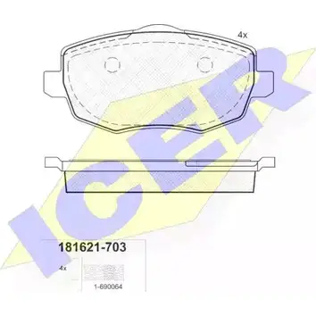 Тормозные колодки, дисковые, комплект ICER 1508905 24 073 181621-703 ZVCVV5T