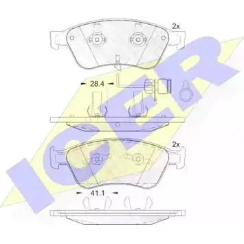 Тормозные колодки, дисковые, комплект ICER 1509028 23885 181724 2368 2 изображение 0