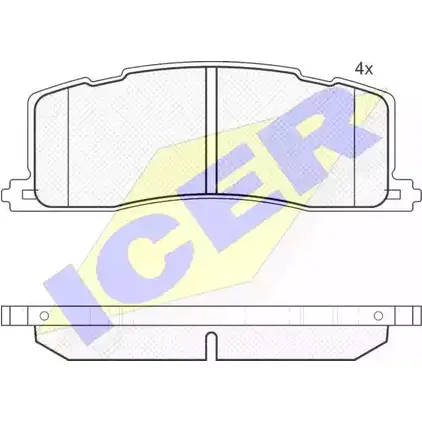 Тормозные колодки, дисковые, комплект ICER 181817 216 88 D501-7381 1509118