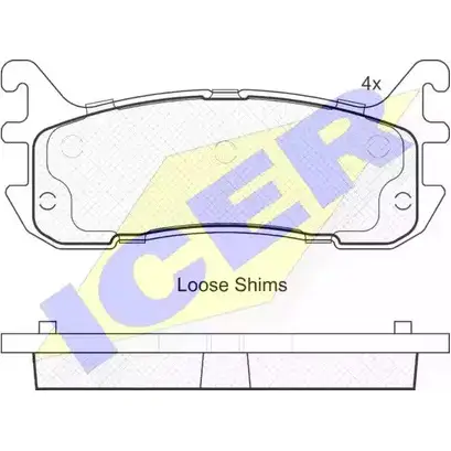 Тормозные колодки, дисковые, комплект ICER 181819-204 2 3387 1509121 D663-7514