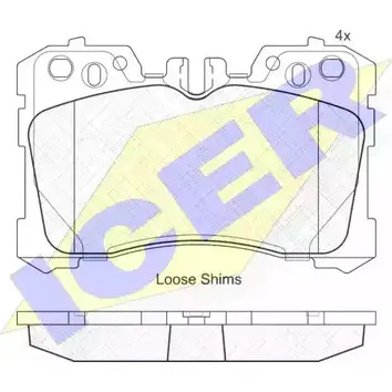 Тормозные колодки, дисковые, комплект ICER D1282-8398 242 45 181935 1509238