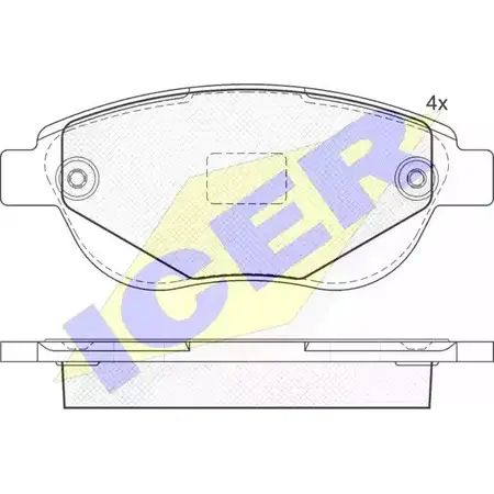 Тормозные колодки, дисковые, комплект ICER 182011 D1541-8872 2 5094 1509318