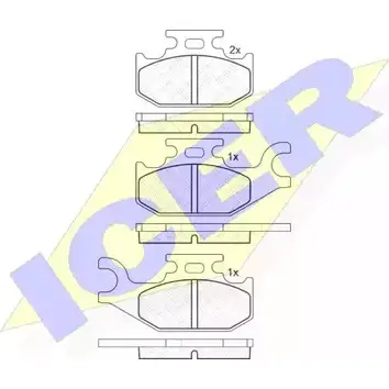 Тормозные колодки, дисковые, комплект ICER 182057 1509366 25483 25 482