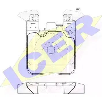 Тормозные колодки, дисковые, комплект ICER D1656-8885 25 029 1509405 182092