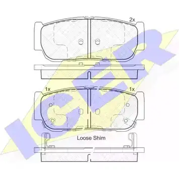 Тормозные колодки, дисковые, комплект ICER 182151 23932 1509466 2 3931 изображение 0