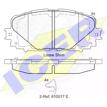 Тормозные колодки, дисковые, комплект ICER QJ5UU 1509480 G 86BBCY 182168