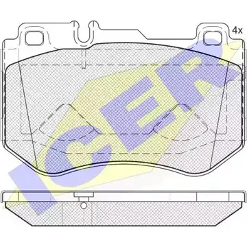 Тормозные колодки, дисковые, комплект ICER 1509511 D1862-9091 25 997 182197