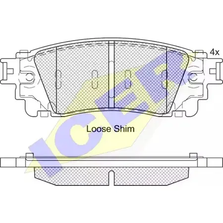 Тормозные колодки, дисковые, комплект ICER D1805-9039 182241 1509553 2215 3