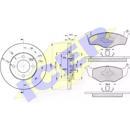 Комплект тормозов, дисковый тормозной механизм ICER 31178-5303 2 1866 1509860 7VR2Y1 изображение 0