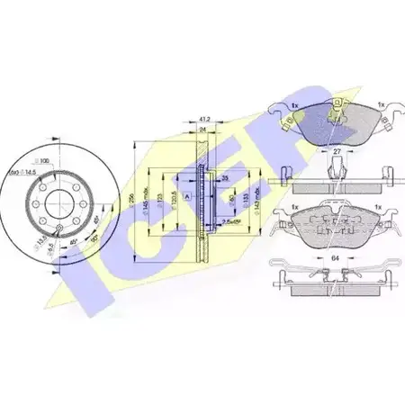 Комплект тормозов, дисковый тормозной механизм ICER 23 063 31249-7879 EB0VV5C 1509870 изображение 0