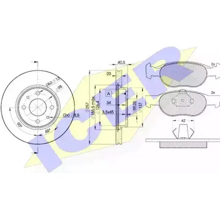 Комплект тормозов, дисковый тормозной механизм ICER 2318 1 31348-5056 1509885 JRWH6I изображение 0