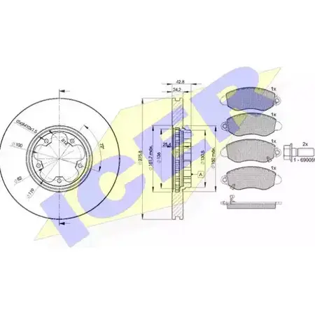 Комплект тормозов, дисковый тормозной механизм ICER 31367-5612 1509893 2357 7 1HYWAP изображение 0