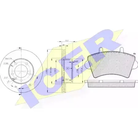 Комплект тормозов, дисковый тормозной механизм ICER K2ONH 31442-6848 1509911 C4 WMBB изображение 0