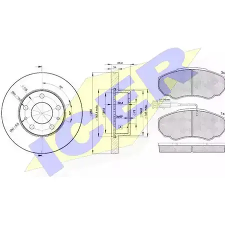 Комплект тормозов, дисковый тормозной механизм ICER 23 917 31523-4681 1509920 38BP1 изображение 0