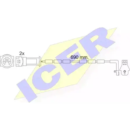 Датчик износа тормозных колодок ICER 610445 E C 21368 1510044 2 0197 изображение 0
