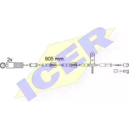 Датчик износа тормозных колодок ICER DN9FHDP 1510095 243 16 610543 E C