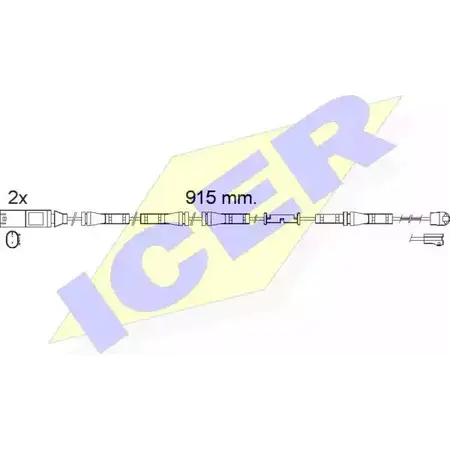 Датчик износа тормозных колодок ICER 1510109 HEBUM0S 610557 E C 24 704 изображение 0