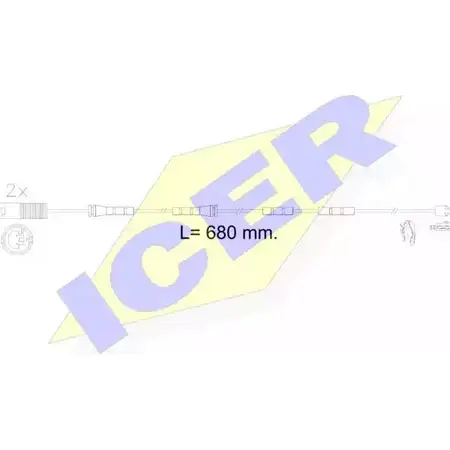 Датчик износа тормозных колодок ICER 1510129 2 4255 610606 E C CM2N27Q изображение 0