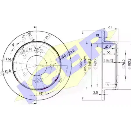 Тормозной диск ICER YBSRM 8 1510372 O1V08 78BD2905-2
