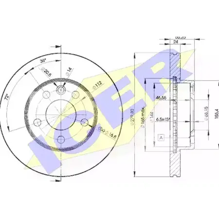 Тормозной диск ICER J 4CVM 1510386 FFCUT 78BD3015-2 изображение 0