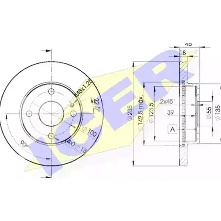 Тормозной диск ICER RX818GH G35 QQ 78BD3254-2 1510409 изображение 0