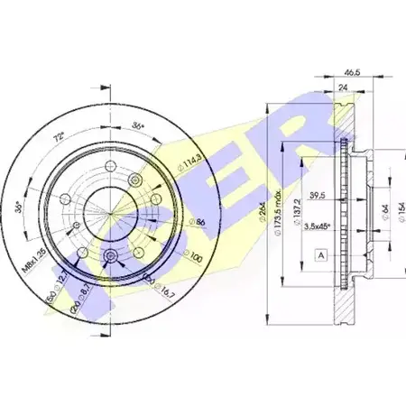 Тормозной диск ICER 78BD3260-2 CP0 0PZ LTG27DK 1510415 изображение 0