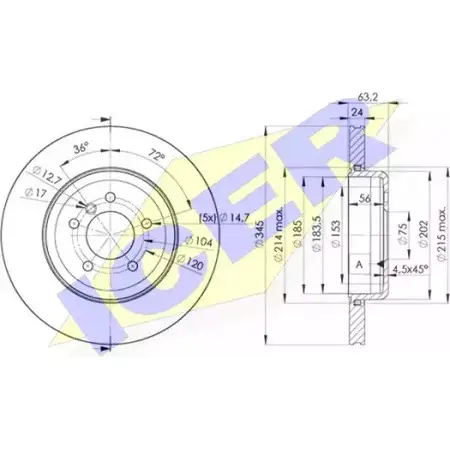 Тормозной диск ICER GKNLN 1X P93 78BD3403-2 1510439 изображение 0