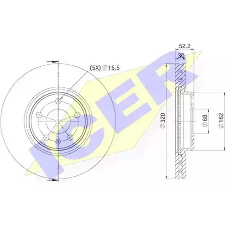 Тормозной диск ICER 78BD4039-2 4RM NN EZH6CNM 1510483 изображение 0