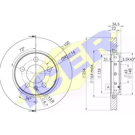 Тормозной диск ICER 78BD4092-2 CG CGGA 1510502 OYETA9
