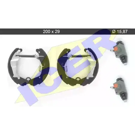 Тормозные колодки, комплект ICER JWIP N 79KT0095 C 1510998 V0XB3X