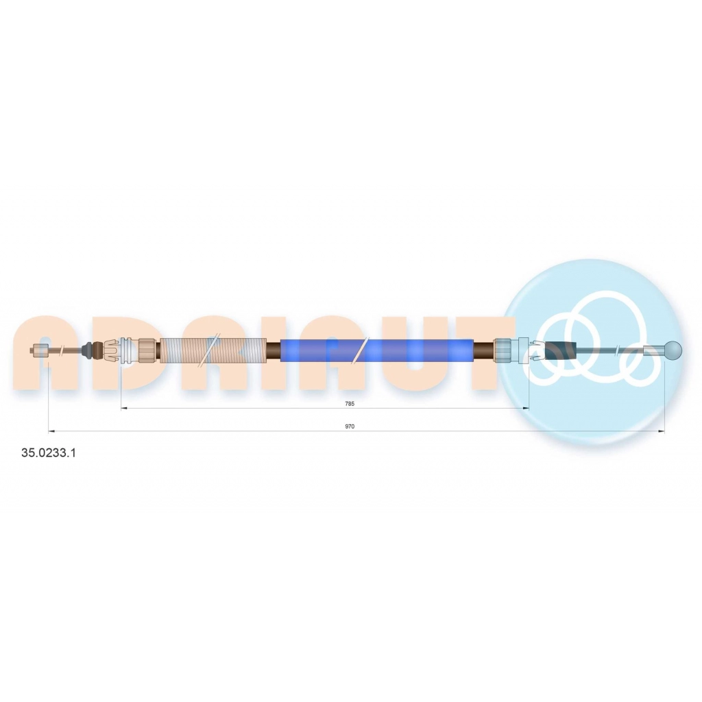 Трос ручника ADRIAUTO 1436983345 RU8K L 35.0233.1 изображение 0