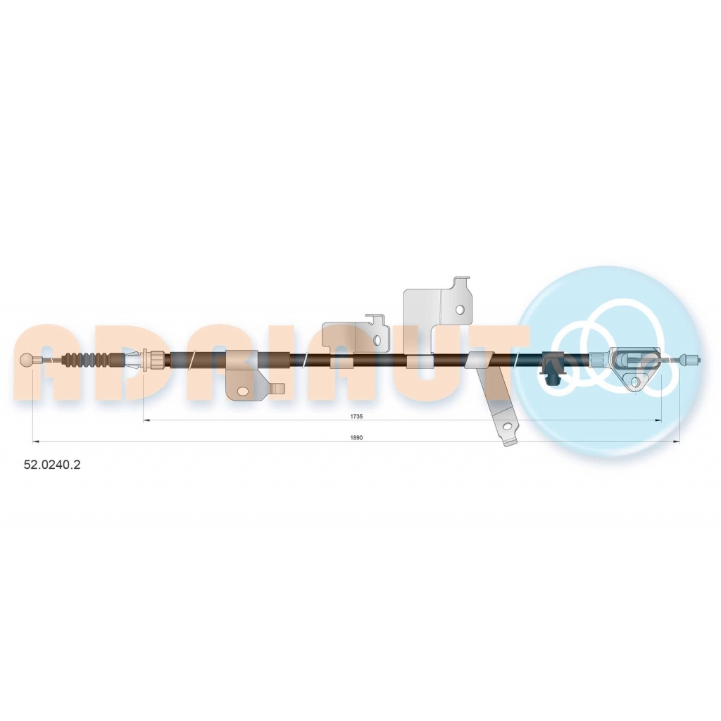 Трос ручника ADRIAUTO 1436983807 8K IEE 52.0240.2