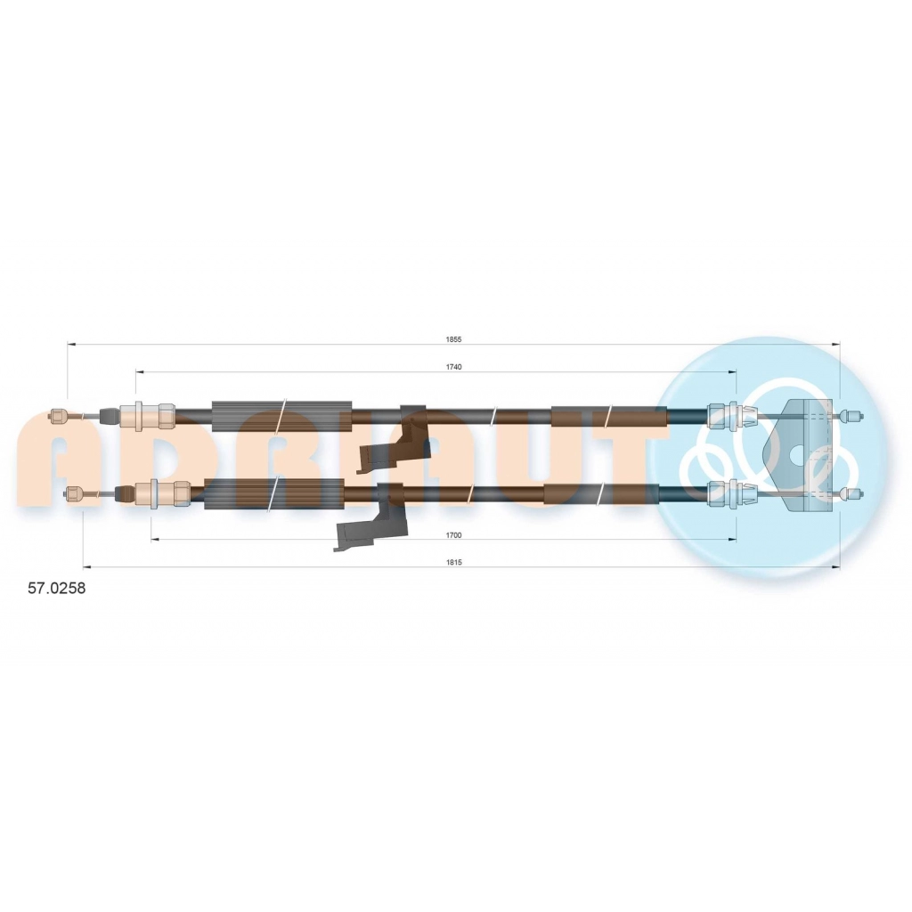 Трос ручника ADRIAUTO NIBX2 BI 1436984179 57.0258 изображение 0