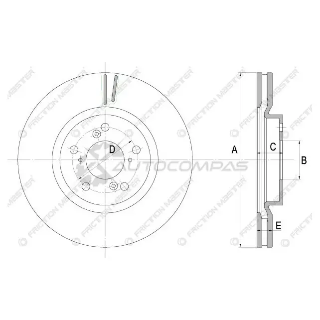 Тормозной диск FRICTION MASTER 01T3H 1421615341 R1166 JE 49Y