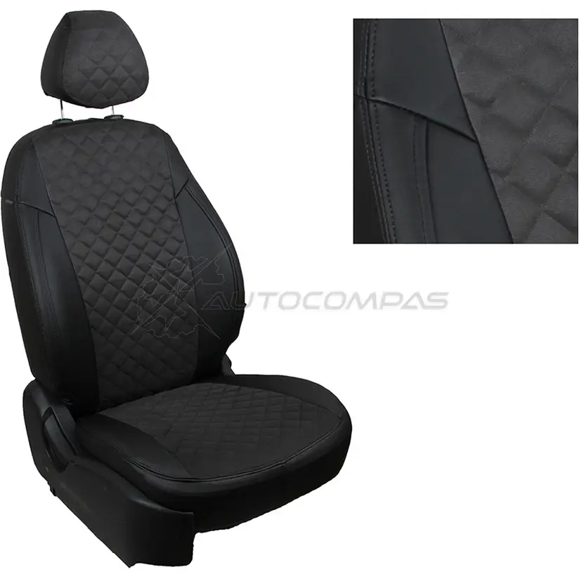Чехлы из алькантары Ромб для KIA Rio III Hatchback 40/60 (4 подголовника) 2011-2017 SEINTEX 1441169225 96655 Y4 BLIJA изображение 0