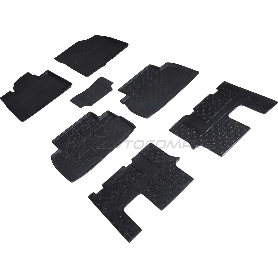 Резиновые коврики с высоким бортом для Hyundai Santa Fe IV (7 мест) rest 2020-н.в. SEINTEX 97246 AU LD7S 1441169586