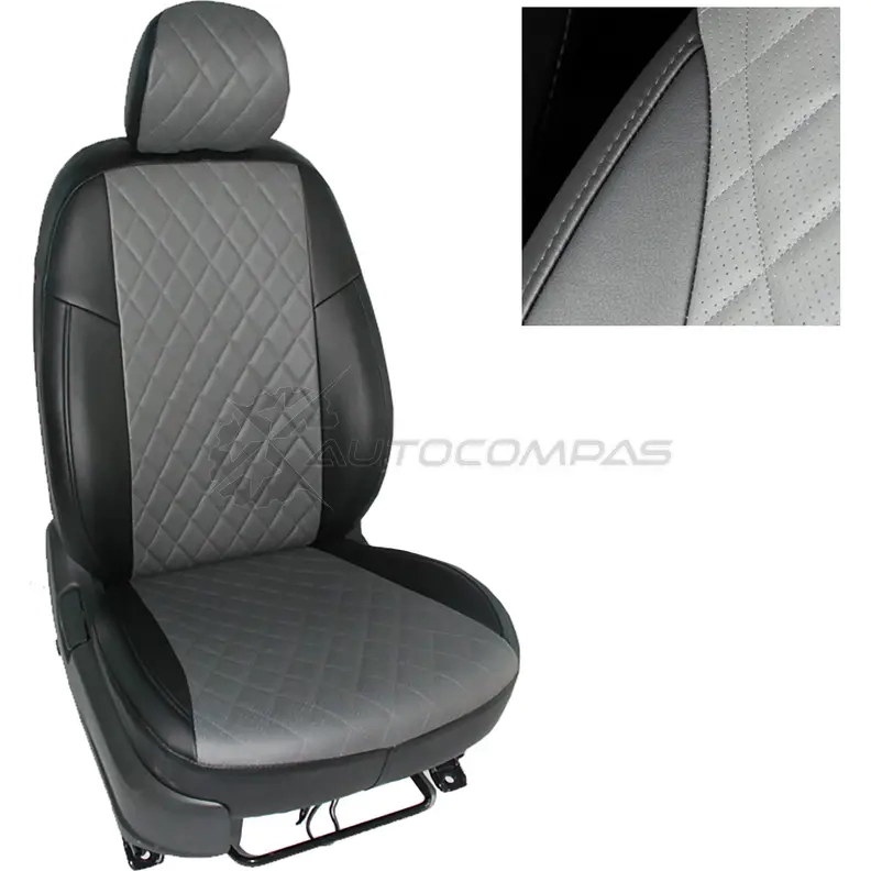 Чехлы из экокожи Ромб для Hyundai Solaris II SD (зад. сид. 60/40) 2017-н.в. SEINTEX 1437088693 88916 4 AF38