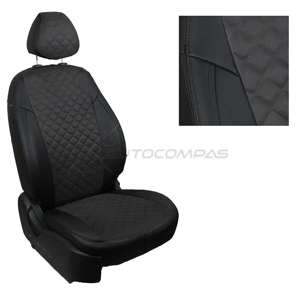 Чехлы из алькантары Ромб для UAZ Patriot (бок. под.) АКПП 2020-н.в. SEINTEX 99590 1441309836 M 85HVS