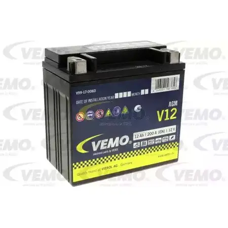 Аккумулятор VEMO V99-17-0060 12 Ah 1652520 AGM изображение 0