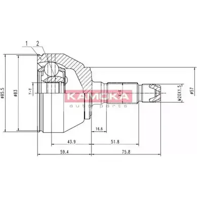 Шрус граната KAMOKA YZNMUD H AX7LII 1657109 6180 изображение 0