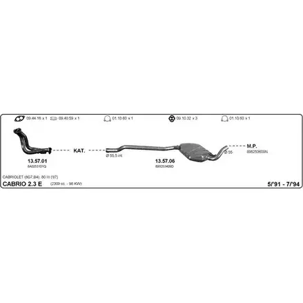 Система выпуска ОГ IMASAF RZXG3 M 504000082 194GAUS 1683485 изображение 0