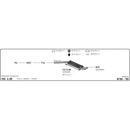 Система выпуска ОГ IMASAF 504000143 B61G0A 1683546 NZ2PC 6 изображение 0