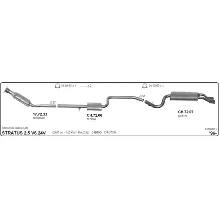 Система выпуска ОГ IMASAF V GT10T 1683913 S3LK231 513000011