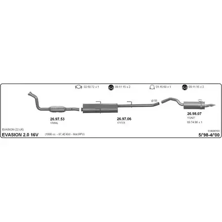 Система выпуска ОГ IMASAF 6HK 8S 514000103 1684026 W04RWI изображение 0