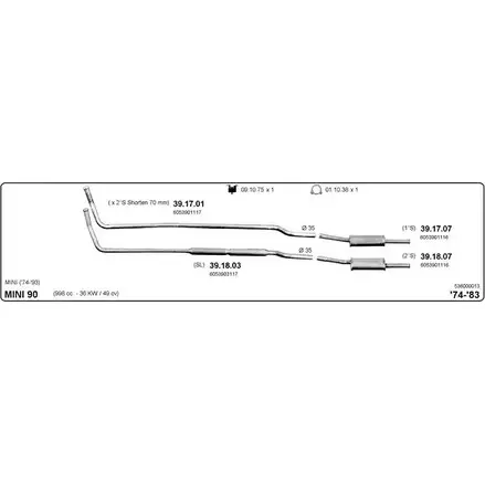 Система выпуска ОГ IMASAF PZW O85I Y10V2RR 536000013 1685482 изображение 0