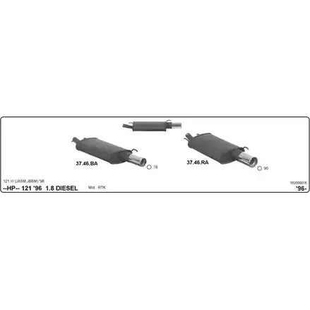 Система глушителя для спортивного автомобиля IMASAF XK0I FO 1686063 552000018 E3CSHV изображение 0
