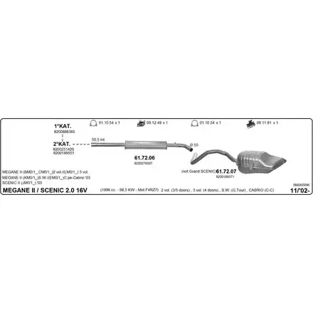 Система выпуска ОГ IMASAF 566000096 RC9A7 1687572 SEBLS JE изображение 0